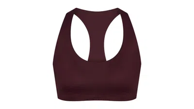 Pre-owned Nike X Skims Women's Shine Racer Back Bra In Currant In Purple
