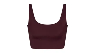 Pre-owned Nike X Skims Women's Shine Scoop Neck Bra Top In Currant In Purple