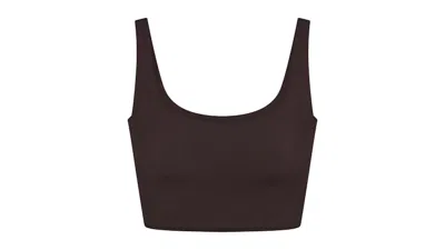 Pre-owned Nike X Skims Women's Shine Scoop Neck Bra Top In Phoenix In Red
