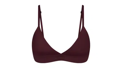Pre-owned Nike X Skims Women's Shine Triangle Bra In Currant In Purple