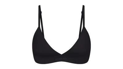 Pre-owned Nike X Skims Women's Shine Triangle Bra In Obsidian In Black