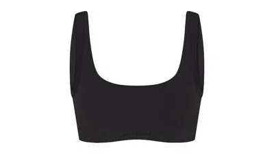 Pre-owned Nike X Skims Women's Vintage Seamless Scoop Neck Bra In Obsidian In Black