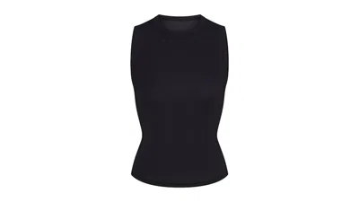 Pre-owned Nike X Skims Women's Weightless Layers Sleeveless Top In Obsidian In Black