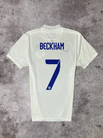 Pre-owned Nike X Soccer Jersey England (beckham 7) 2014 Football Jersey T-shirt In White