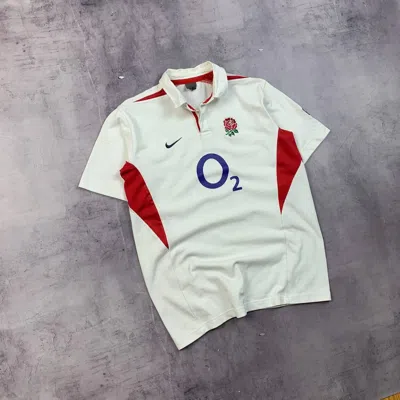 Pre-owned Nike X Soccer Jersey Vintage 90's Nike England 02 Rugby Longsleeve Polo S Size In White