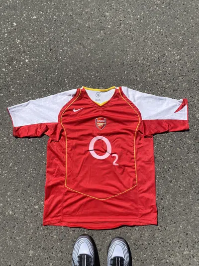 Pre-owned Nike X Soccer Jersey Vintage Nike Arsenal O2 T Shirt Fc 2003 In Red