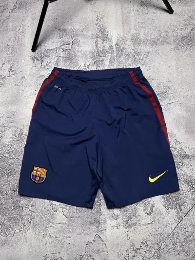 Pre-owned Nike X Soccer Jersey Vintage Nike Barcelona Shorts In Blue