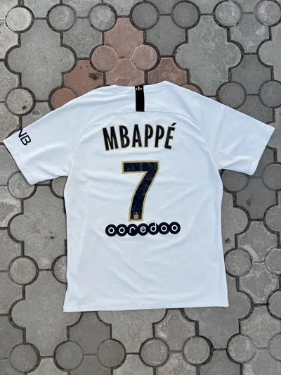 Pre-owned Nike X Soccer Jersey Vintage Nike Psg Mbappe Gold Jersey Y2k Usa In Cream