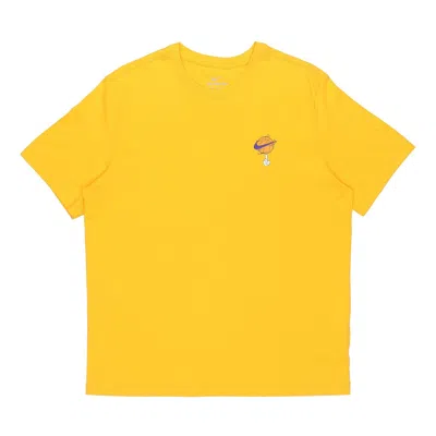 Nike X Space Jam Crossover Cartoon Printing Sports Round Neck Short Sleeve Gold Color