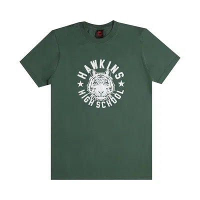 Pre-owned Nike X Stranger Things Hawkins High Tee 'fir/sail' In Green