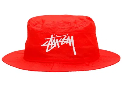 Pre-owned Nike X Stussy Bucket Hat In Habanero Red