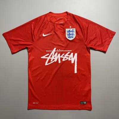 Pre-owned Nike X Stussy England Nike Stussy 2014 World Cup Football Away Jersey In Red