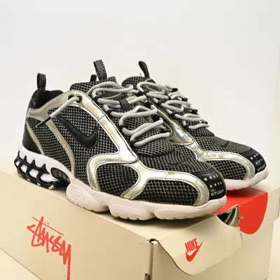Pre-owned Nike X Stussy Nike Stussy X Air Zoom Spiridon Caged 2 Platinum - Size 11 Shoes In Black