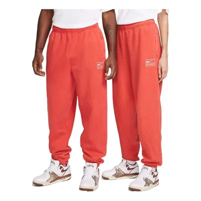 Nike X Stussy Pigment Dyed Fleece Sweatpants 'habanero Red'
