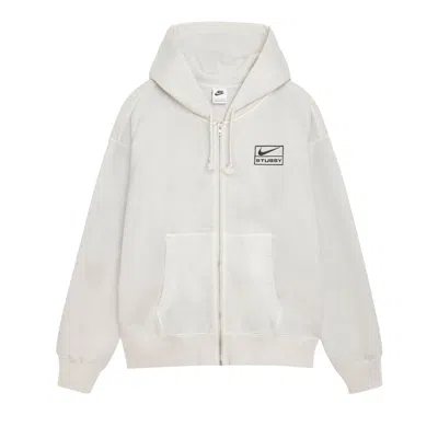 Pre-owned Nike X Stussy Stone Washed Fleece Zip Hoodie 'light Bone' In Cream