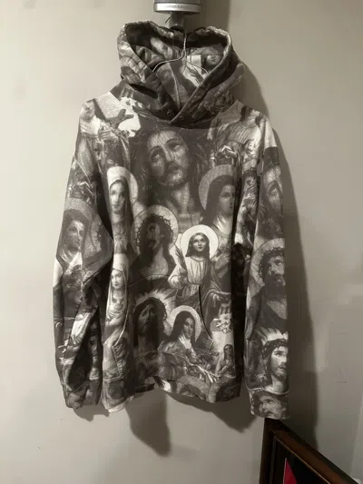 Pre-owned Nike X Supreme 18aw Jesus And Mary Supreme Hoodie In Gray