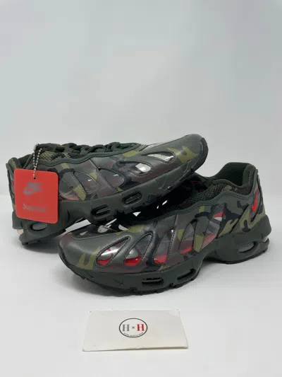 Pre-owned Nike X Supreme Air Max 96 Supreme Camo Shoes In Green