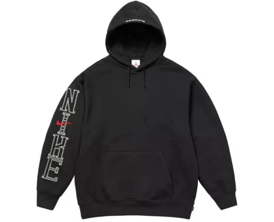 Pre-owned Nike X Supreme Hoodie Black Ss24 Size Large Ready To Ship