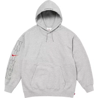 Pre-owned Nike X Supreme Hoodie Heather Grey Ss24 Size Large Ready To Ship In Gray