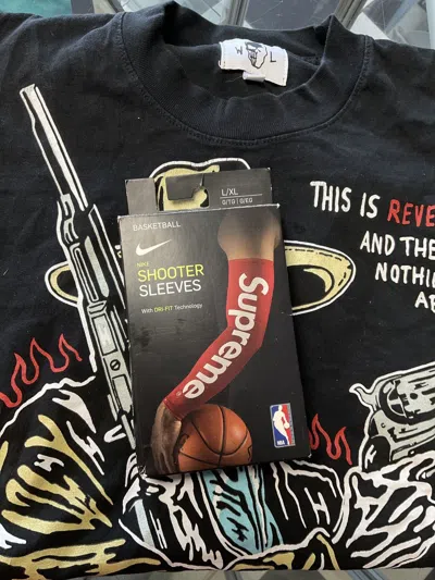 Pre-owned Nike X Supreme Nba Nike Shooter Sleeves In Red