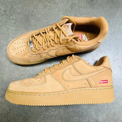 Pre-owned Nike X Supreme Nike Air Force 1 Low Sp "wheat" 11 Shoes