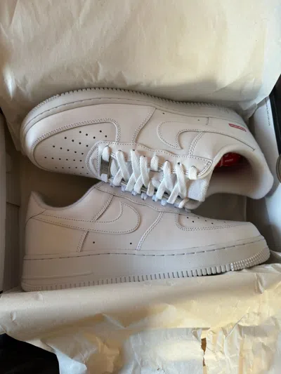 Pre-owned Nike X Supreme Nike Air Force Shoes In White