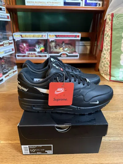 Pre-owned Nike X Supreme Nike Air Max 1 ‘87 Sp “black” Shoes