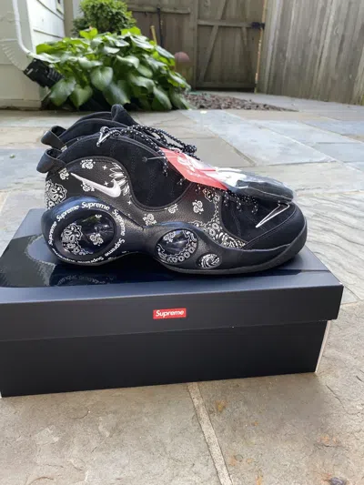Pre-owned Nike X Supreme Nike Air Zoom Flight 95 Shoes In Black