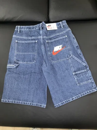 Pre-owned Nike X Supreme Nike Denim Short (jorts) In Indigo Blue