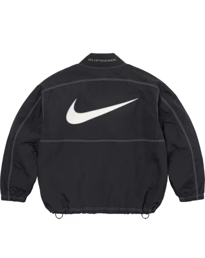 Pre-owned Nike X Supreme Nike Ripstop Nylon Pullover Jacket Black Ss24