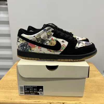 Pre-owned Nike X Supreme Nike Sb Dunk Low Supreme Rammellzee Size 11 New Shoes In Black
