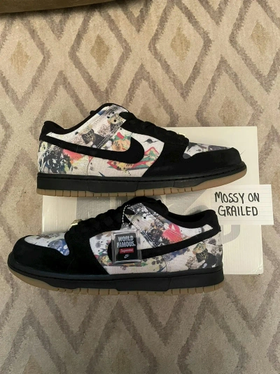 Pre-owned Nike X Supreme Nike Sb Rammellzee Dunk Low Shoes In Black