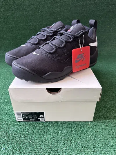 Pre-owned Nike X Supreme Nike Sb X Supreme Darwin Low Black Size 10 Shoes