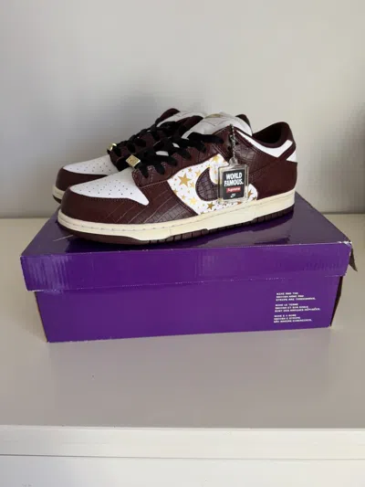 Pre-owned Nike X Supreme Nike Sb X Supreme Stars Barkroot Brown. Size 9.5 Shoes