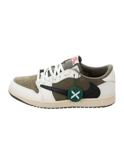 Pre-owned Nike X Travis Scott 1 Retro Low Og Sp Medium Olive Athletic Sneakers In Green
