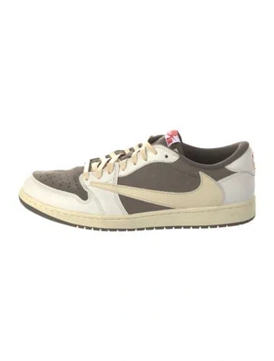 Pre-owned Nike X Travis Scott 1 Retro Low Og Sp Reverse Mocha Sneakers In White