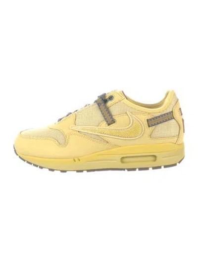 Pre-owned Nike X Travis Scott Air Max 1 'saturn Gold Athletic Sneakers W/ Tags In Yellow