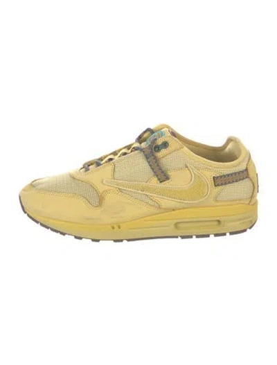 Pre-owned Nike X Travis Scott Air Max 1 'saturn Gold' Athletic Sneakers In Yellow
