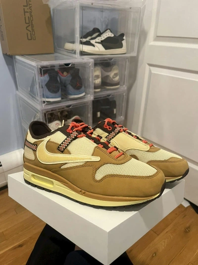 Pre-owned Nike X Travis Scott Air Max 1 Wheat Shoes In Wheat Gold