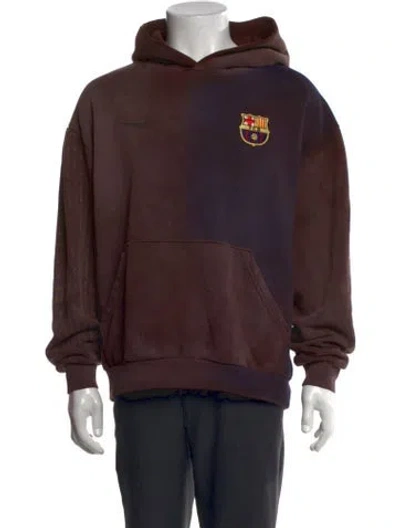Pre-owned Nike X Travis Scott Fcb Graphic Print Hoodie In Brown
