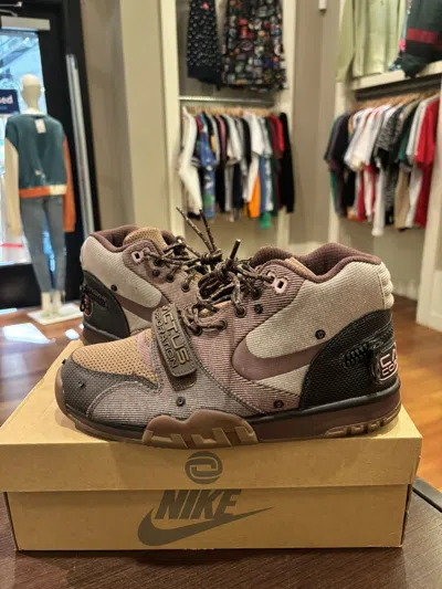 Pre-owned Nike X Travis Scott Nike Air Trainer 1 Sp Travis Scott Wheat Shoes In Brown