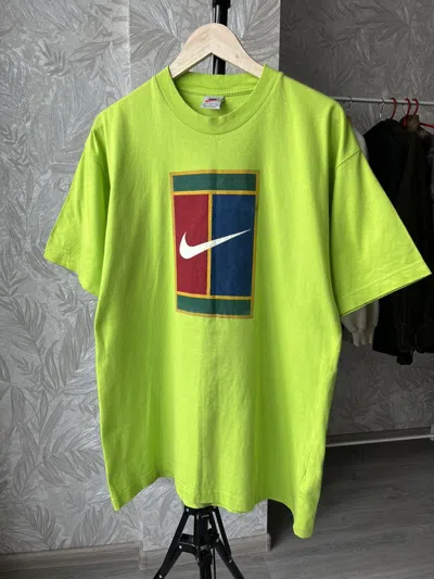 Pre-owned Nike X Vintage 00's Nike Court Big Logo T-shirt Tee In Green