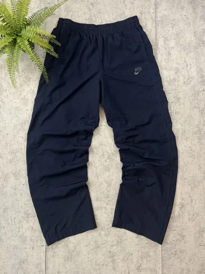 Pre-owned Nike X Vintage 00s Nike Retro Logo Vintage Y2k Parachute Baggy Nylon Pants In Navy