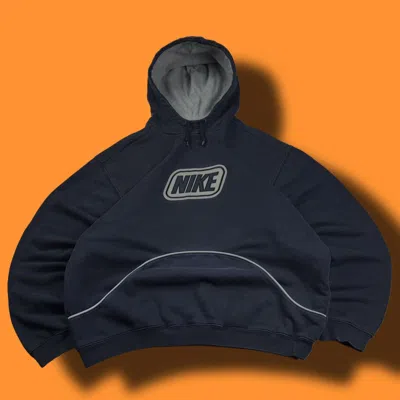 Pre-owned Nike X Vintage 00s Nike Vintage Big Logo Oversize Boxy Hoodie In Navy