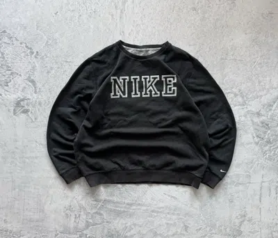 Pre-owned Nike X Vintage 00s Nike Vintage Big Logo Oversize Sweatshirt Y2k In Black