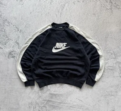 Pre-owned Nike X Vintage 00s Nike Vintage Big Logo Oversize Sweatshirt Y2k In Navy