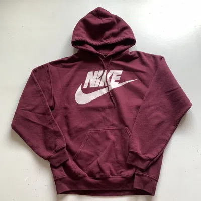 Pre-owned Nike X Vintage 2000s Nike Swoosh Graphic Pullover Hoodie Mens Small In Red