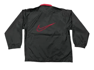 Pre-owned Nike X Vintage 90's Nike Embroidered Logo Half Zipper Jacket In Black