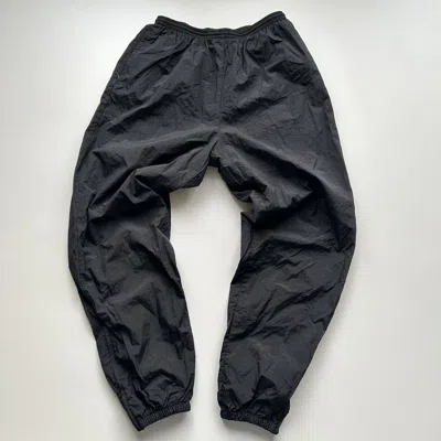 Pre-owned Nike X Vintage 90's Nike Embroidered Swoosh Nylon Pants Black
