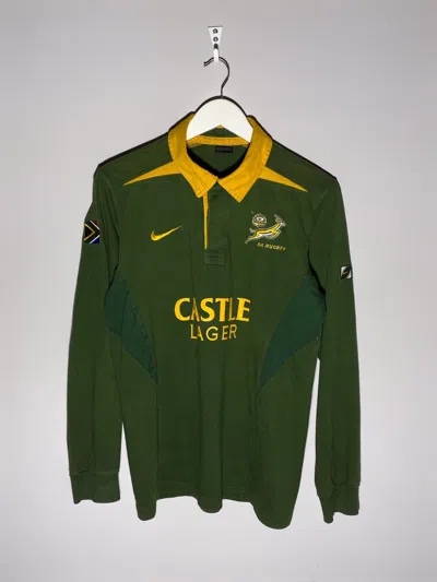 Pre-owned Nike X Vintage 90's Nike South Africa Y2k Streetwear Rugby Shirt In Green